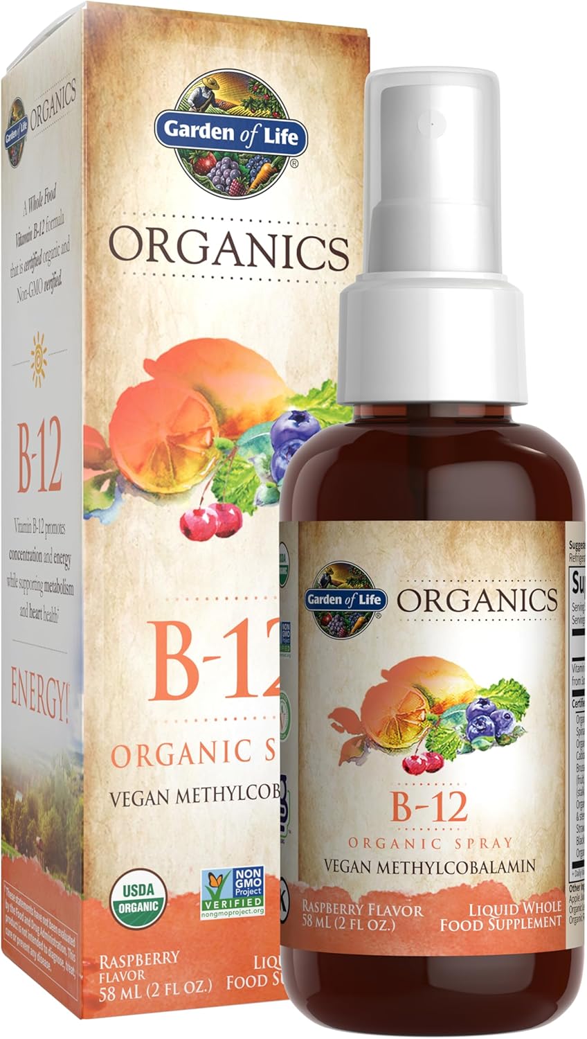 Suplemento de B12 orgánico de Garden of Life, energía 2oz