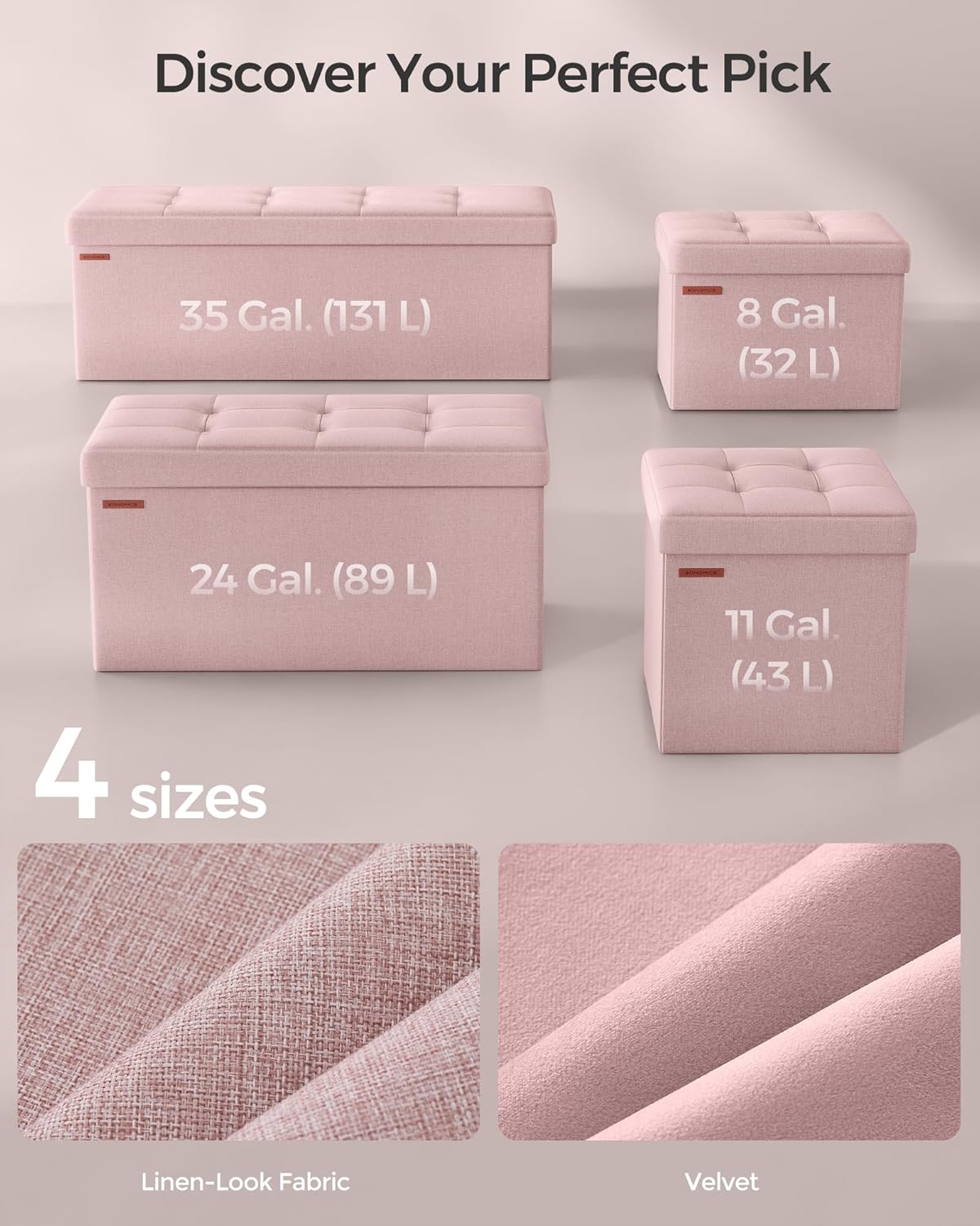 Banco de almacenamiento plegable, reposapiés, modelo ULSF077R11