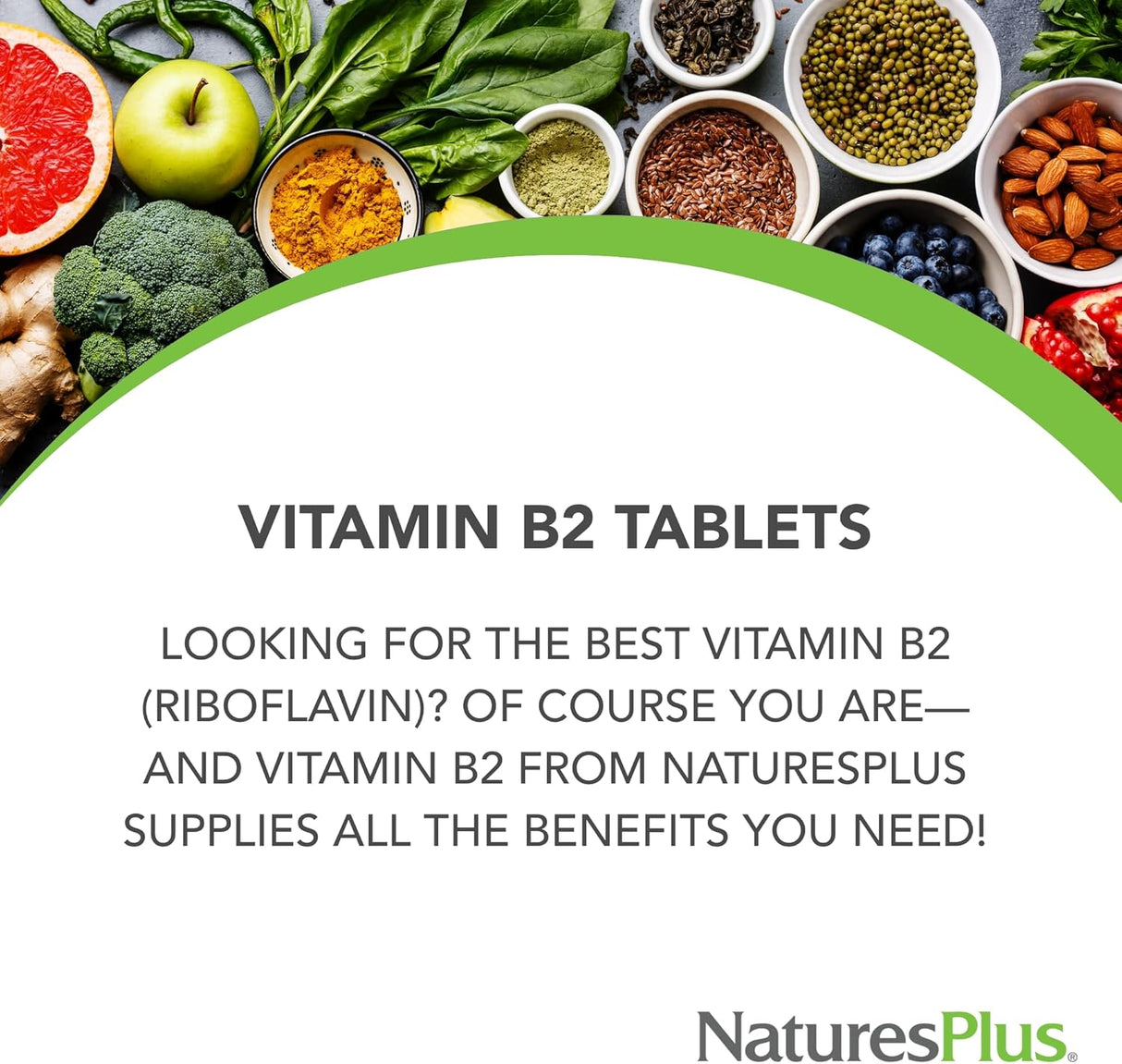 Natures Plus Vitamina B2 Riboflavina 250 mg 60 Tabletas