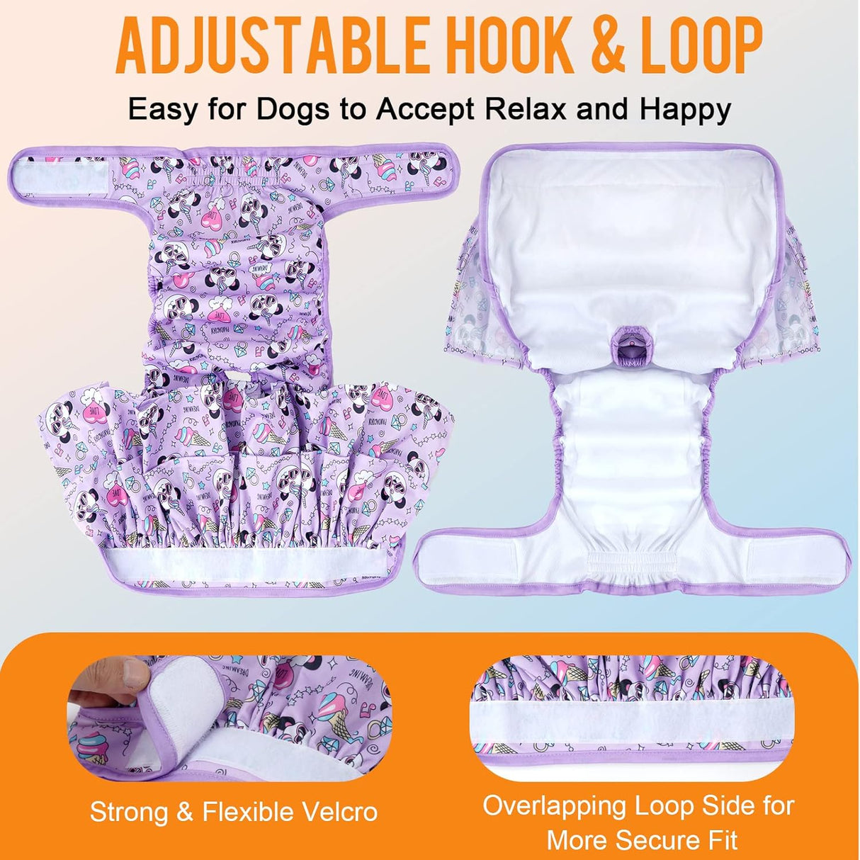 Pañales lavables perras, paquete de 3 pañales perras hembras