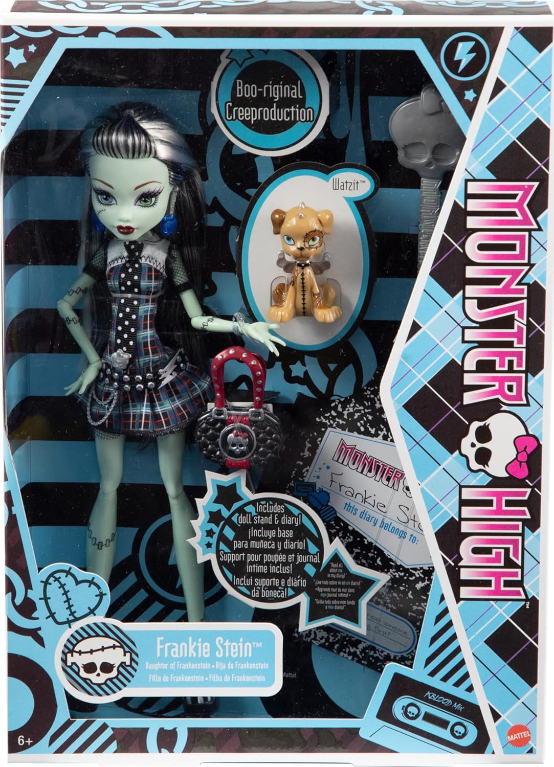 Muñeca Frankie Stein Monster High, moda original, accesorios, 10.5