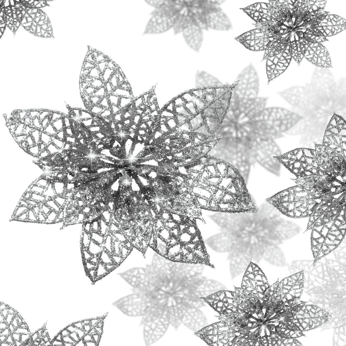 Flores Poinsettia Artificiales WILLBOND para Decoraciones Navideñas