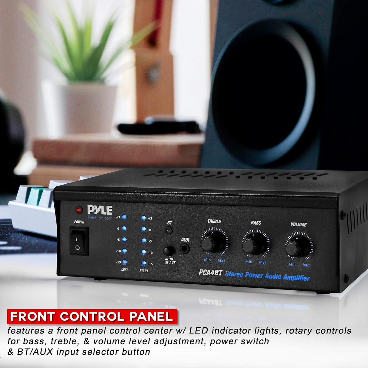 Amplificador estéreo inalámbrico PYLE-HOME PCA4BT