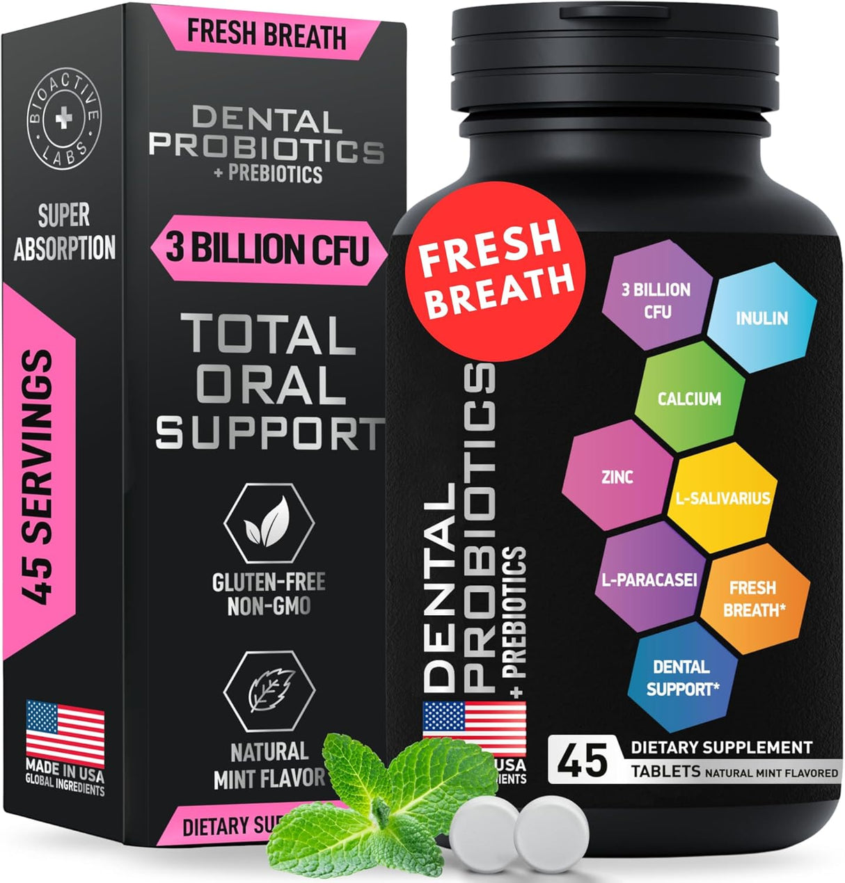 Probióticos Dentales Lactobacillus Salivarius - 45 Tabletas