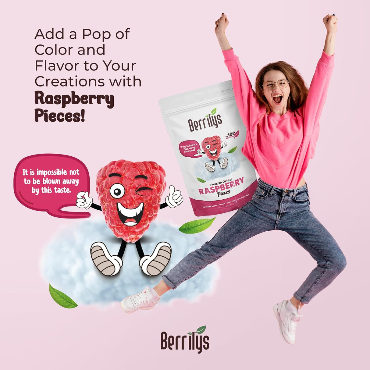 Berrilys Frambuesas Liofilizadas, 1.05 oz, Sabor Irresistible