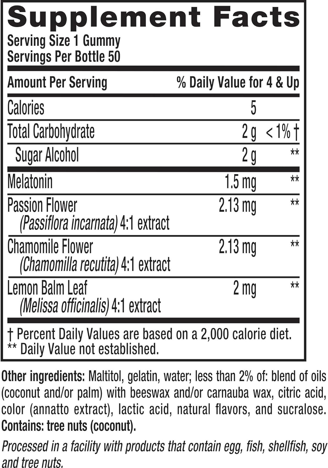 Vitafusion Vitaminas gomosas de melatonina para niños 50 und
