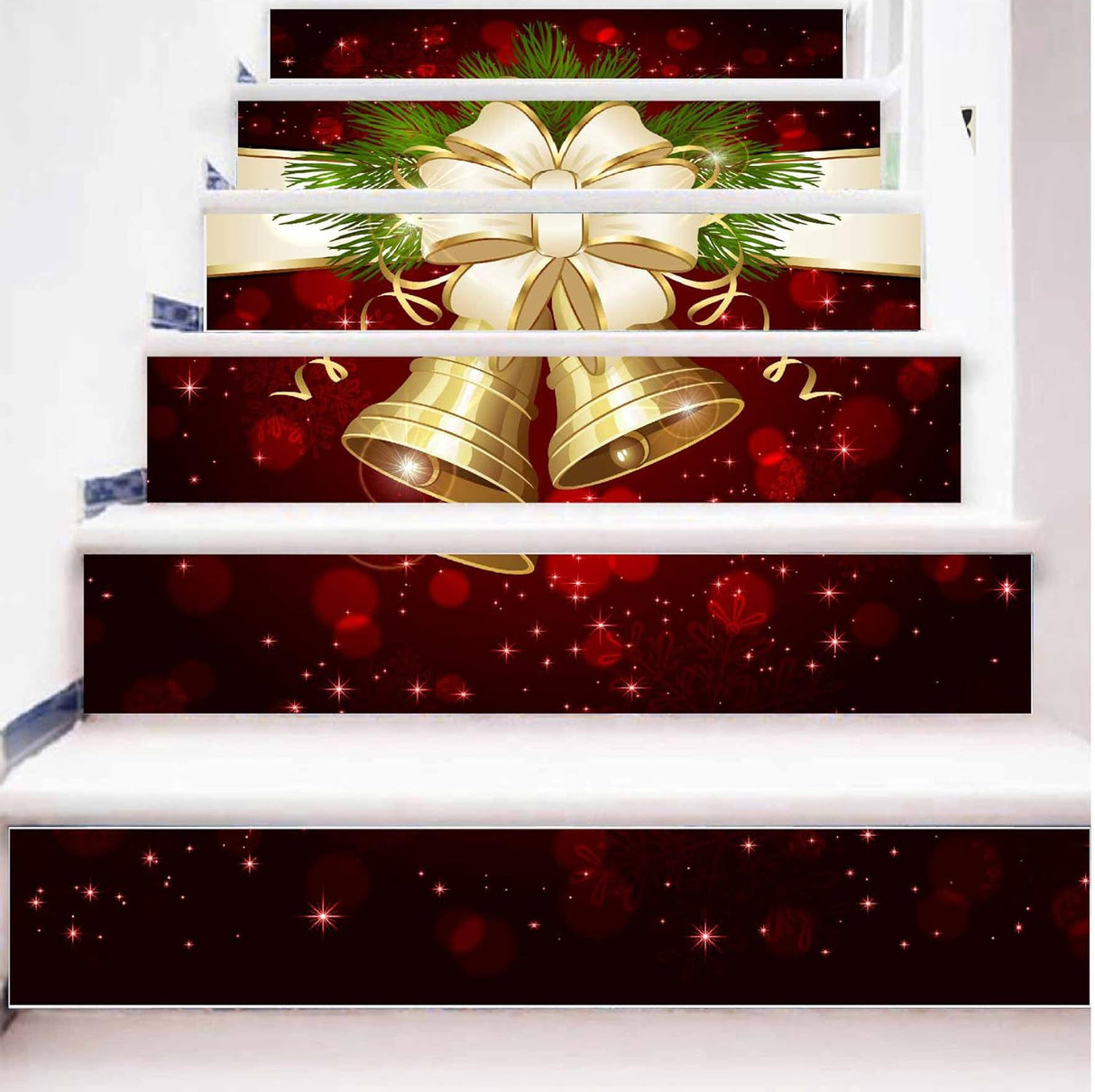 Pegatinas 3D para Escaleras de Navidad - 6 Pcs, Removibles