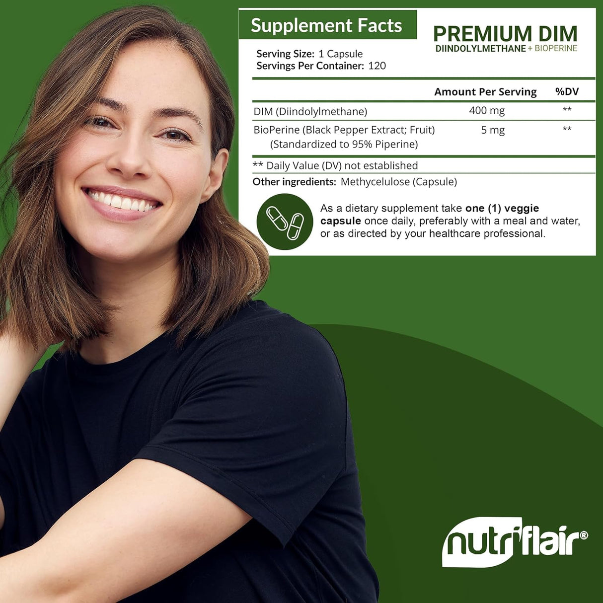 Suplemento 400 mg con bioperina 120 cápsulas NutriFlair