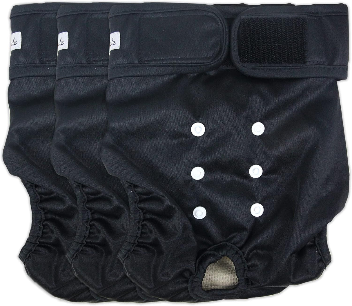 Pañales lavables para perras – Pañales reutilizables (negro, S)