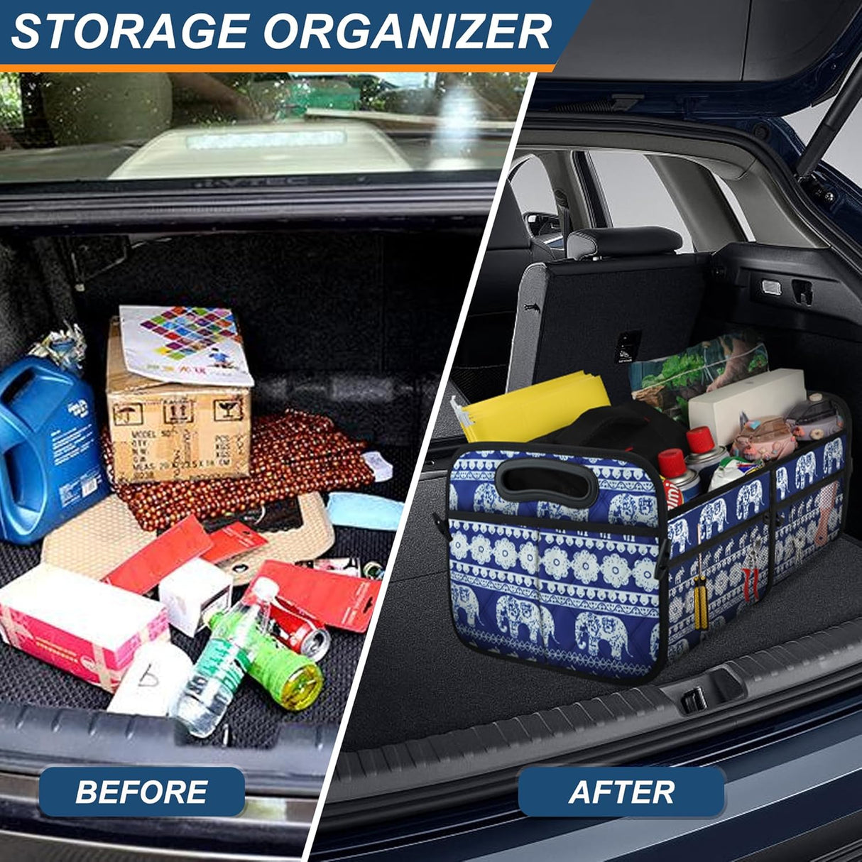 Organizador de Maletero Deosk, 6 Bolsillos, 50L, Plegable