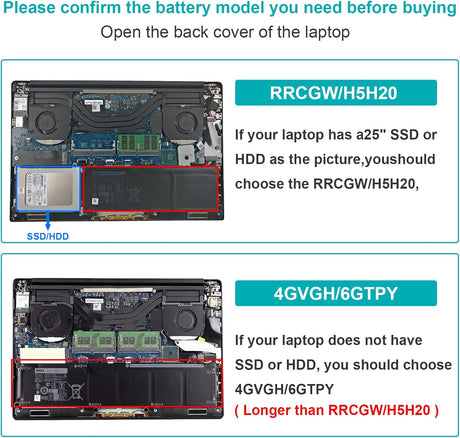 Batería RRCGW H5H20 11.4V 56Wh para Dell XPS 15 y Precision