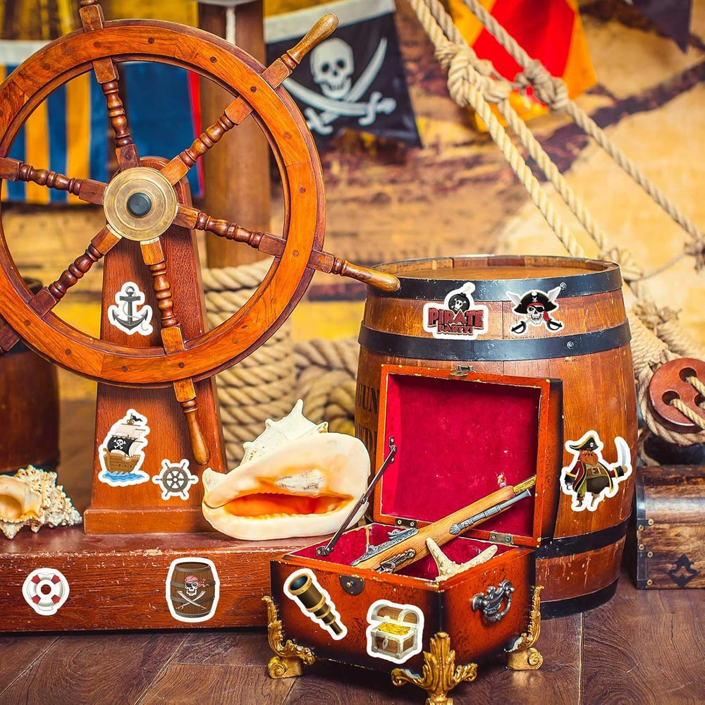 10 Hojas de Stickers de Piratas - Adhesivos para Fiestas