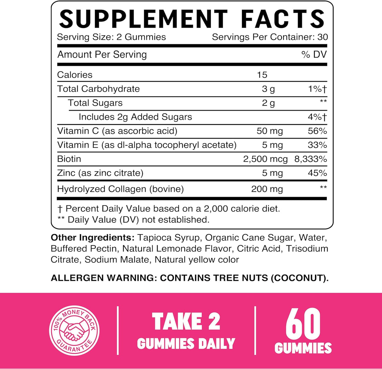 Suplemento Gomitas de colágeno para mujer biotina vitamina C