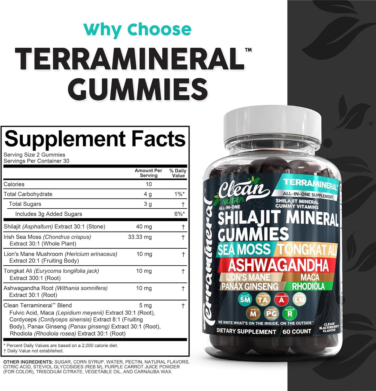 Gomitas de Shilajit con Musgo de Irlanda Clean Nutra (1)