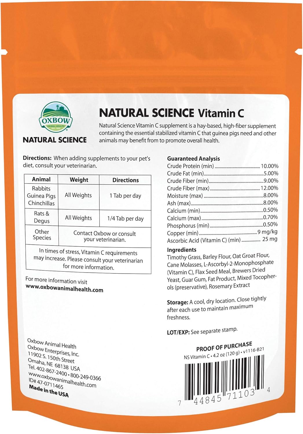Vitamina C Suplemento de alta fibra para perros