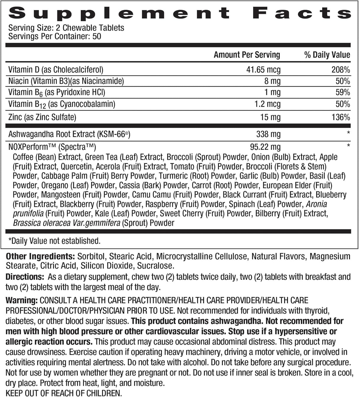 Suplementos Alimenticiosde óxido nítrico masticable
