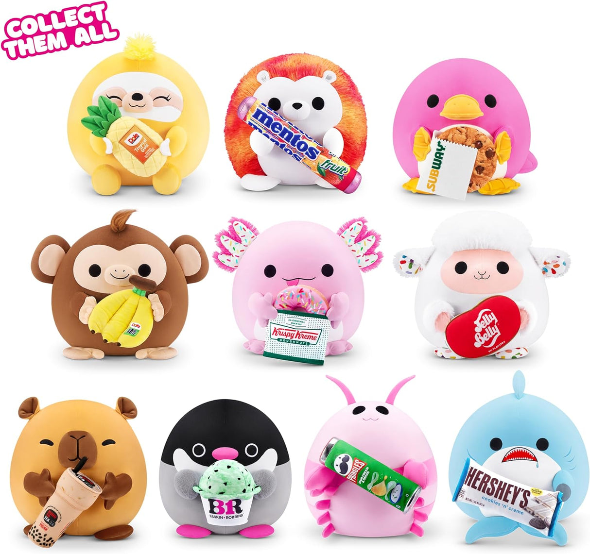 Peluche Snackles Sloth Dole 8 ZURU, Suave y Coleccionable