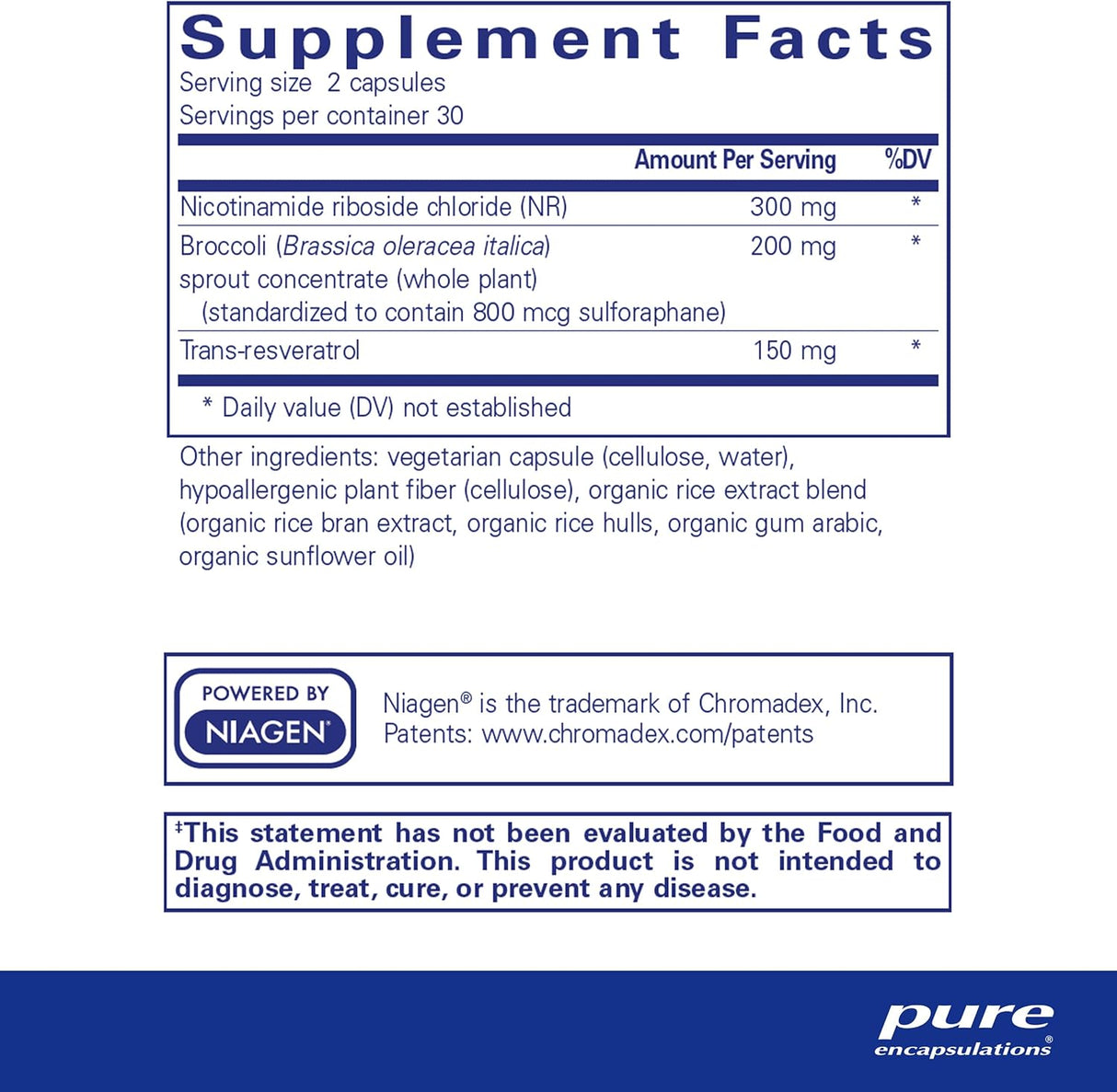 Suplemento NR Longevity Pure Encapsulations, 60 Cápsulas