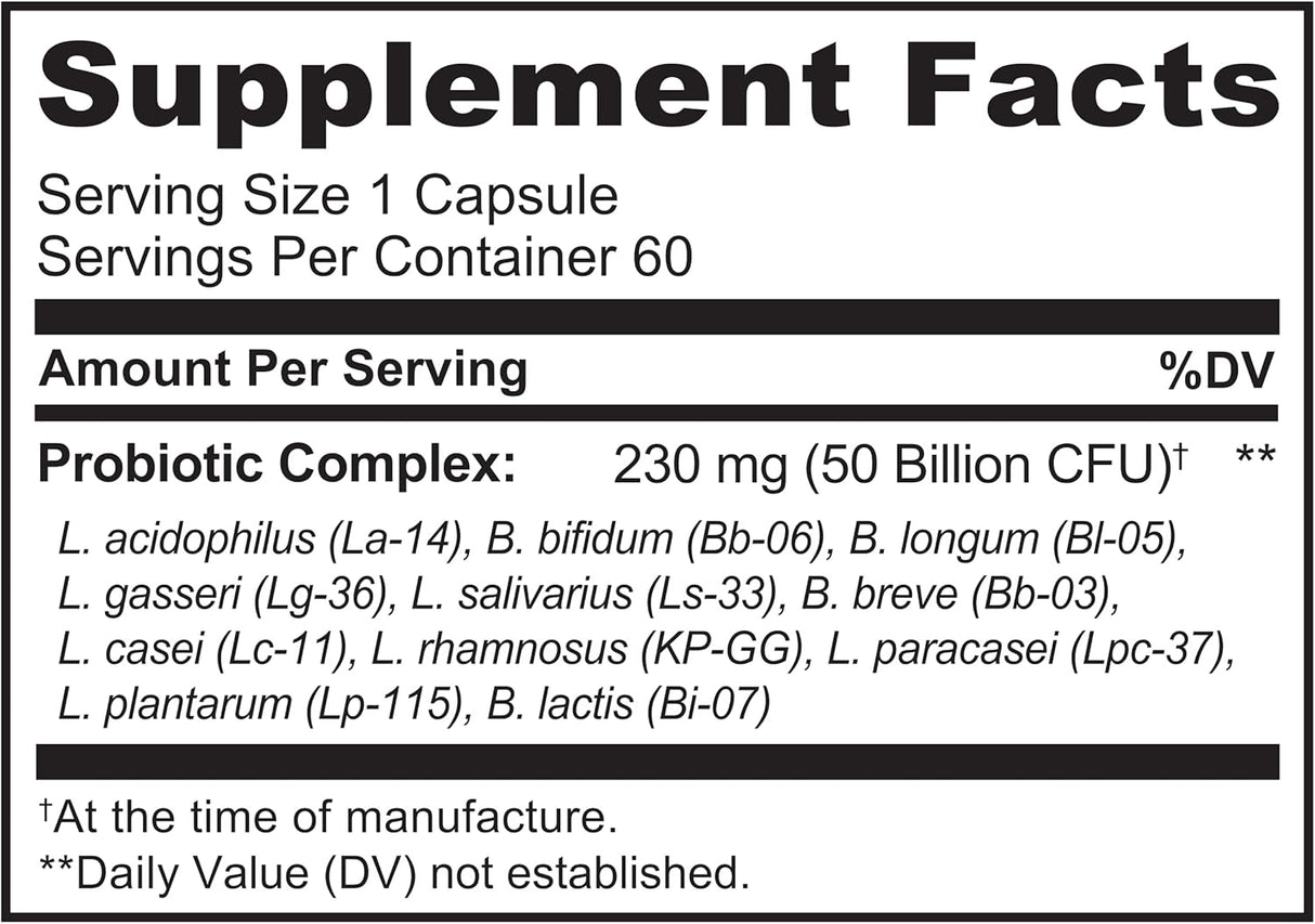 Suplemento probiótico 50 mil millones de UFC 11 cepas