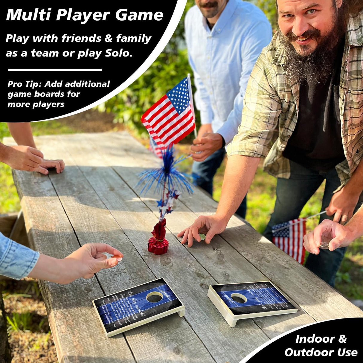 Juego de Mesa Cornhole Mini, Juego de Fiesta, Monedas Incluidas