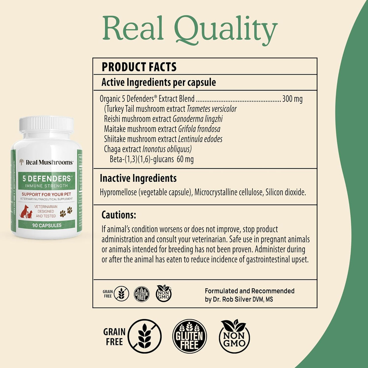 Suplementos de hongos para mascotas 90 cápsulas