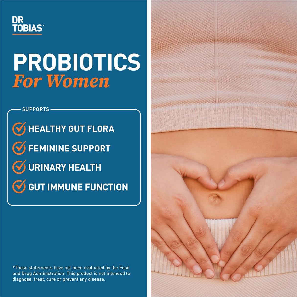 Probioticos para Mujeres, Dr. Tobias, 5B CFUs + Prebioticos y Arándano, 60 cápsulas