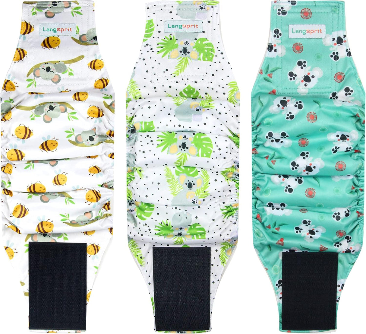 Langsprit Bandas para el vientre masculino perros cachorros y cachorros (koala, S)