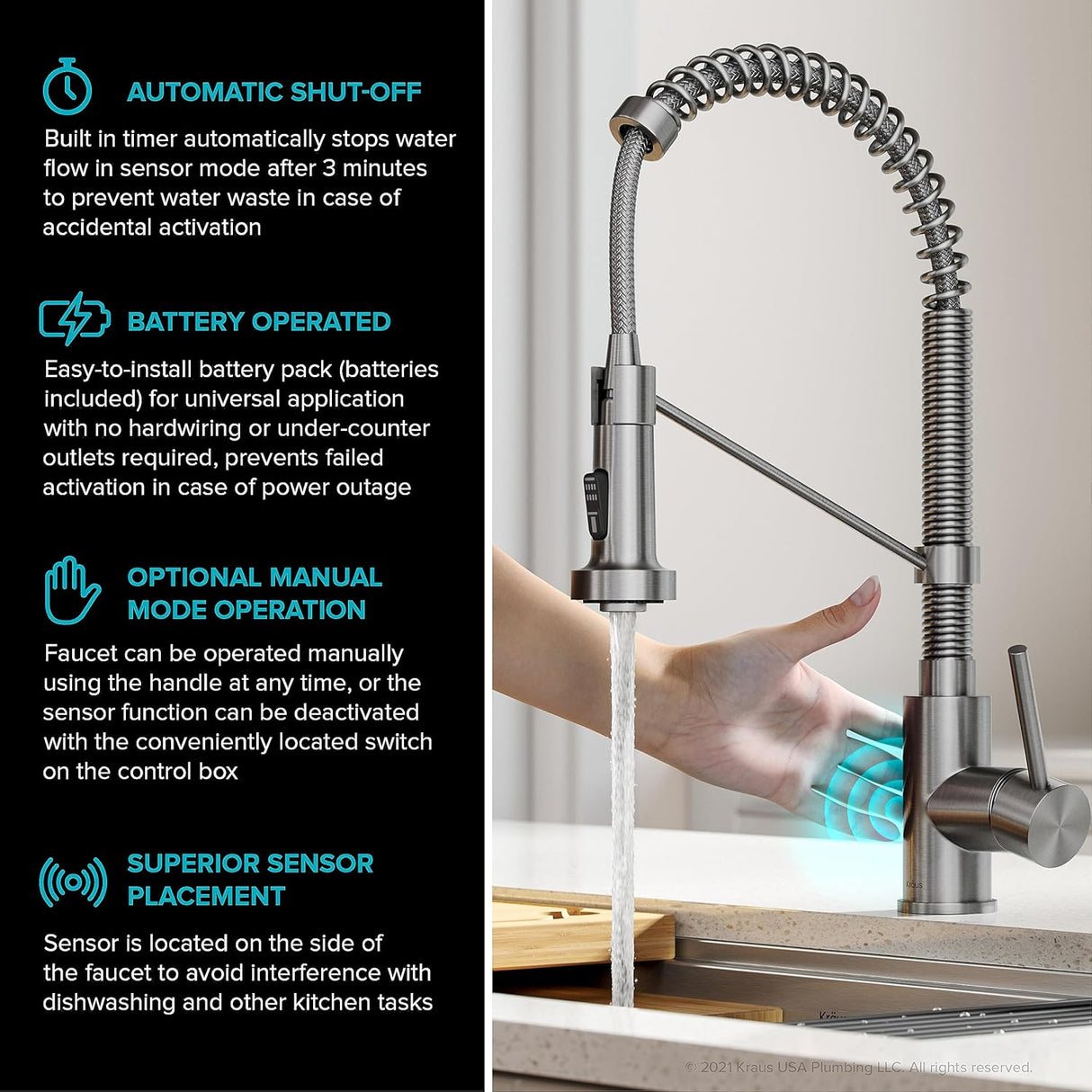 Grifo de cocina monomando de 18 pulgadas KSF-1610SFS Kraus