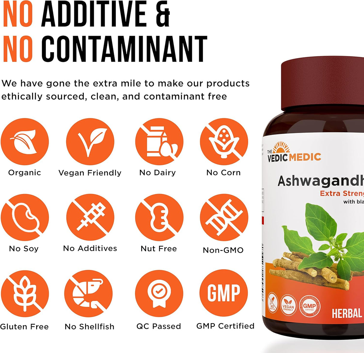 Cápsulas de Ashwagandha 3000mg, Extra Fuerte, 120 Veganas