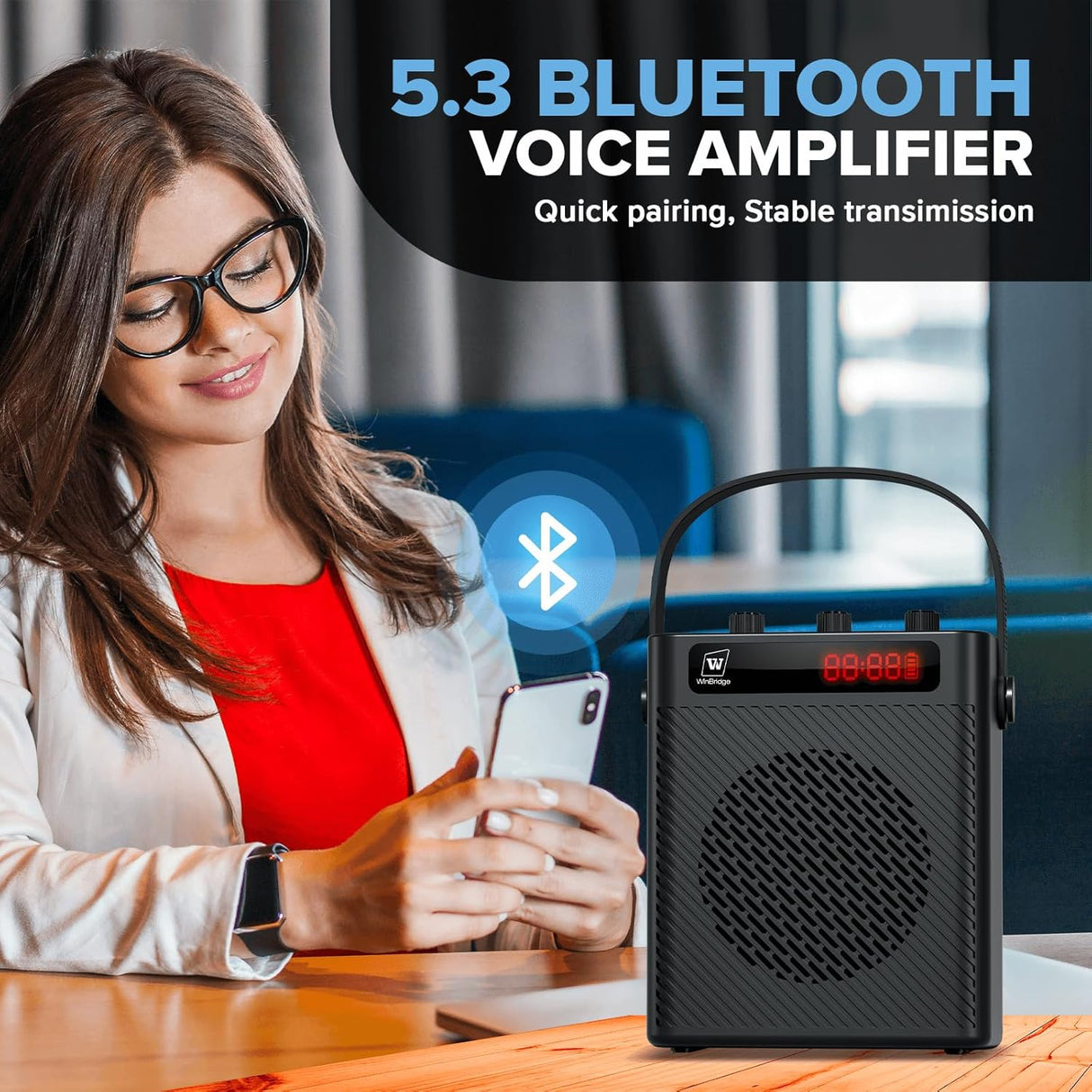 Amplificador de Voz Bluetooth 5.3 Microfono Inalambrico S95