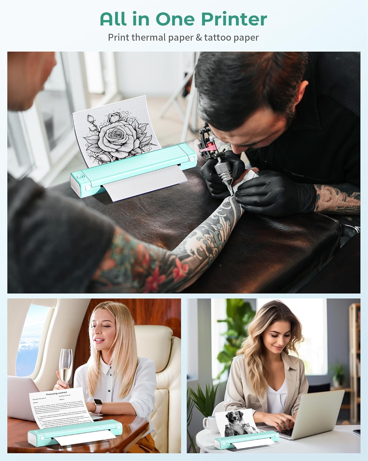 Itari Impresora portátil, Bluetooth inalámbrica sin tinta