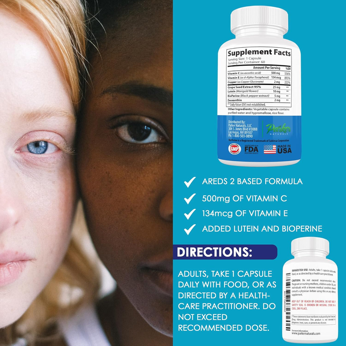 Suplemento de vitaminas para los ojos Parker Naturals