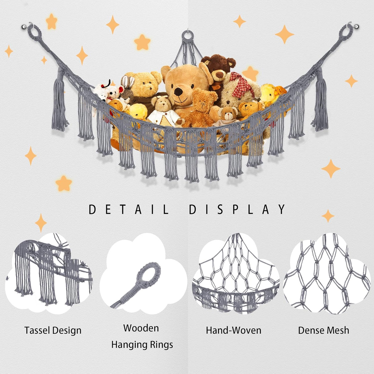 Hamaca para Peluches con Luz LED, Decoración Infantil, Modelo Corner
