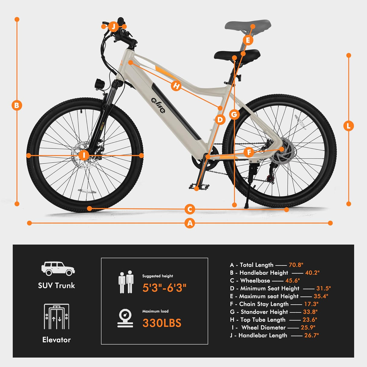 Bicicleta eléctrica Cityone 26 750W, batería extraíble, 7 velocidades