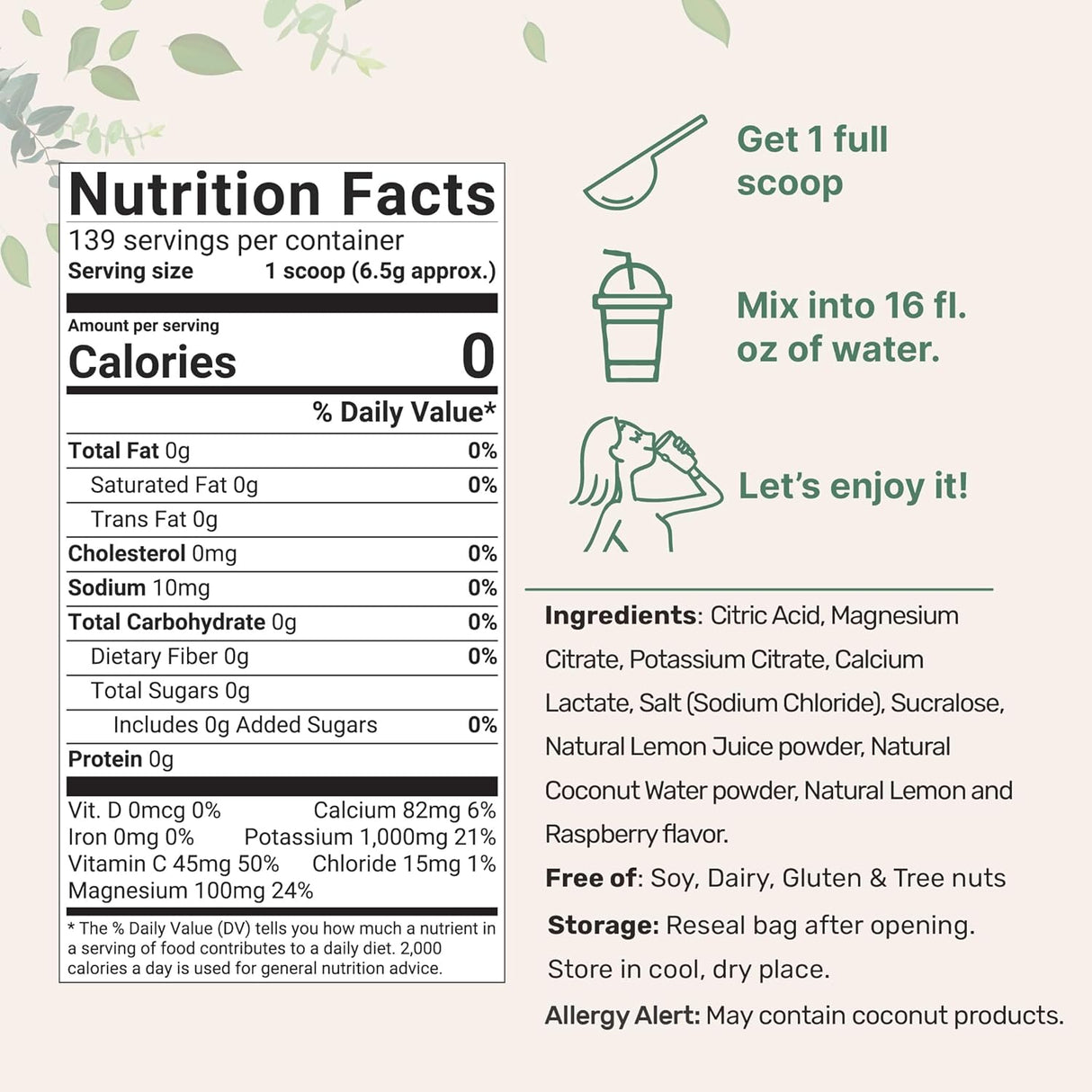 Suplemento Electrolito en polvo de hidratación frambuesa 2lb