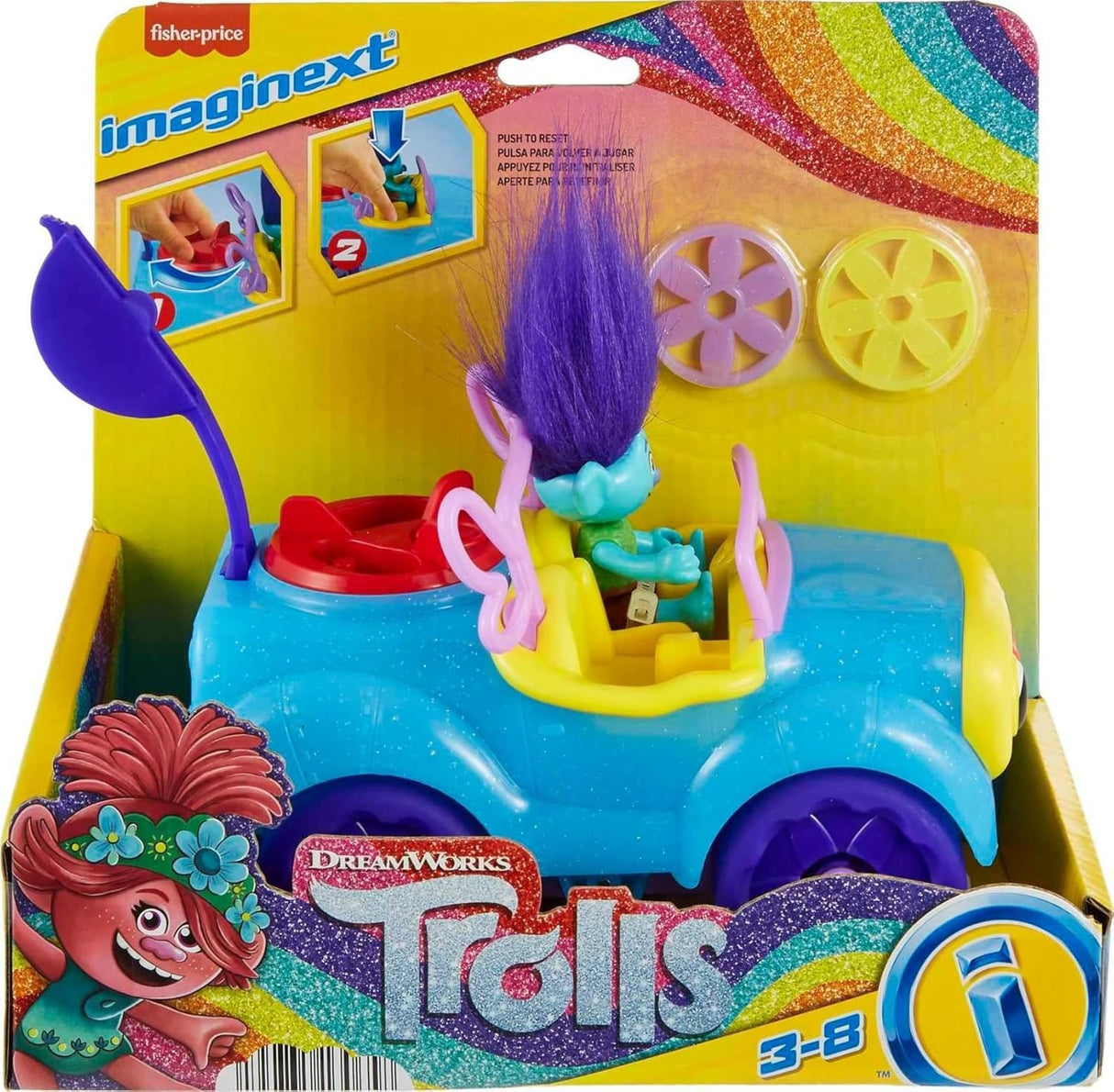 Carrito Branch de Trolls de Fisher-Price con figura para jugar