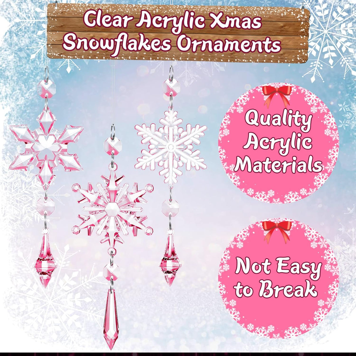 Adornos Navideños Acrílicos Boao, 15 Pcs, Decoraciones Cristales