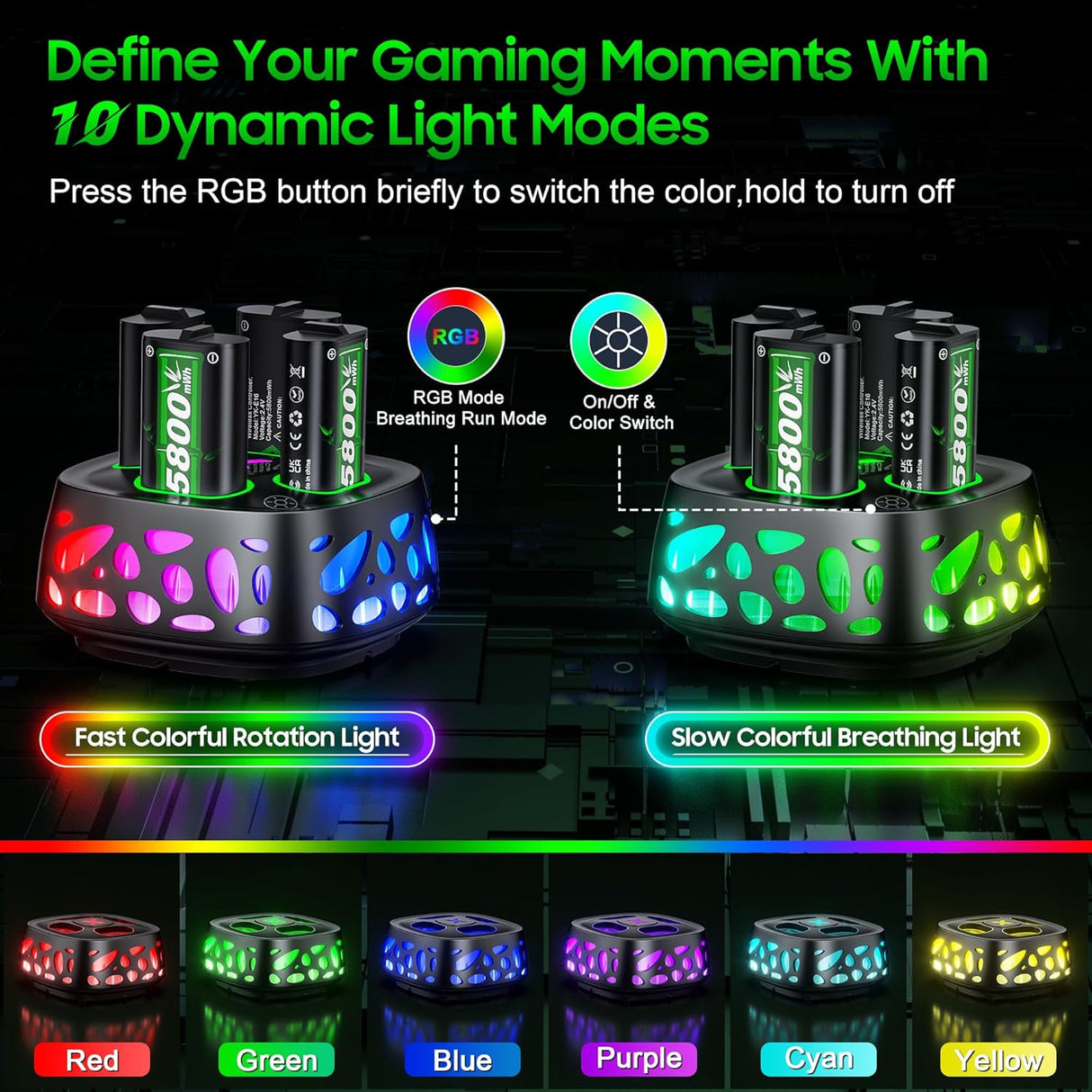 Batería Recargable para Xbox, 4x5800mWh, Carga Rápida, Series X|S