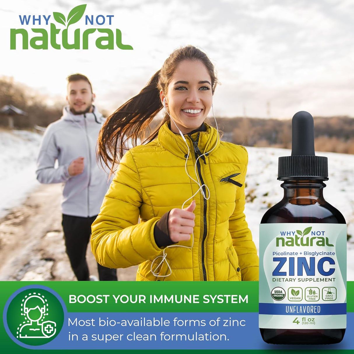 Suplemento líquido de Zinc orgánico con Picolinato y Bisglicinato, Vegano