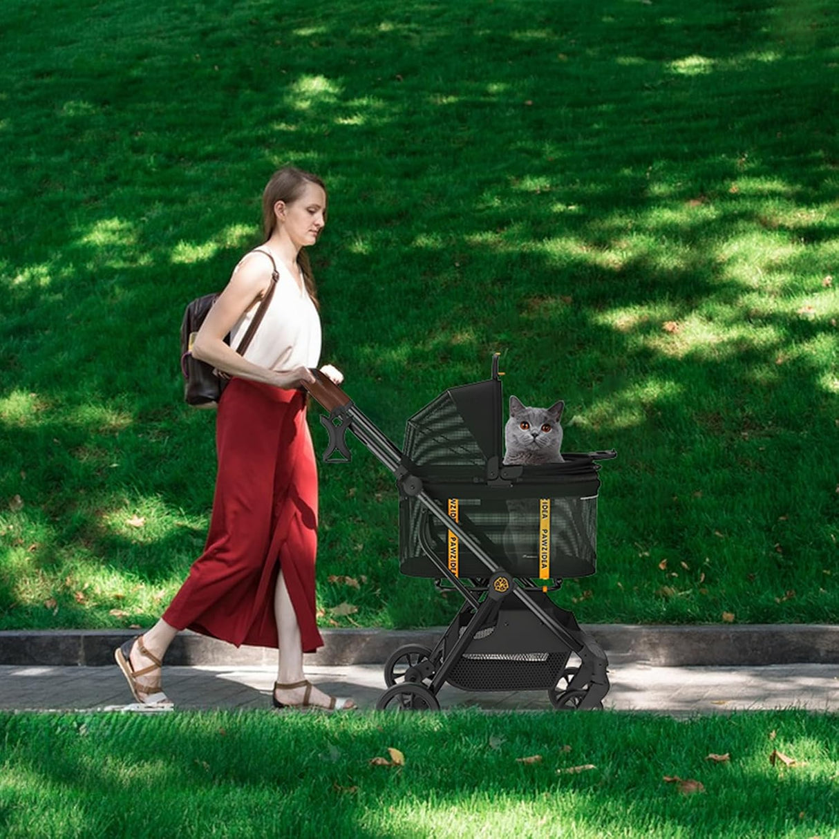 Carrito para Perros PAWZIDEA 4 en 1, Plegable y Ligero