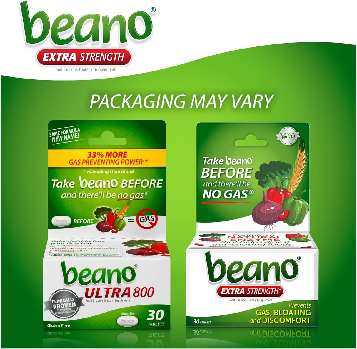 Suplemento de prevención de gases y enzimas digestivas, 30 CT