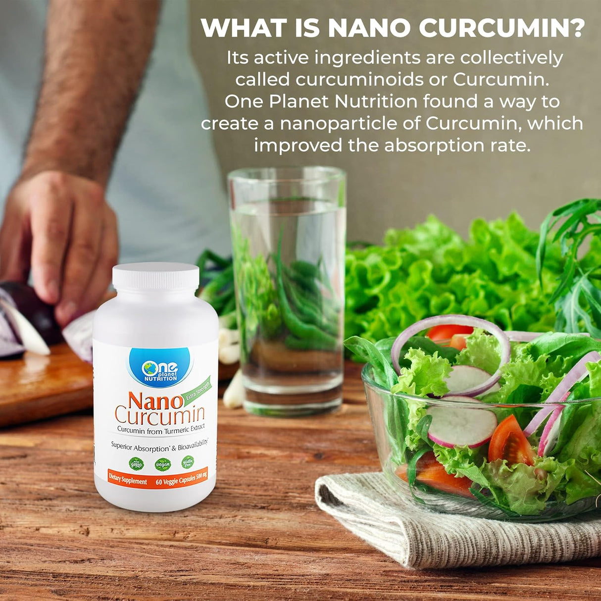 Suplemento de Curcuminas Nano, 500 mg, 60 Cápsulas Veganas