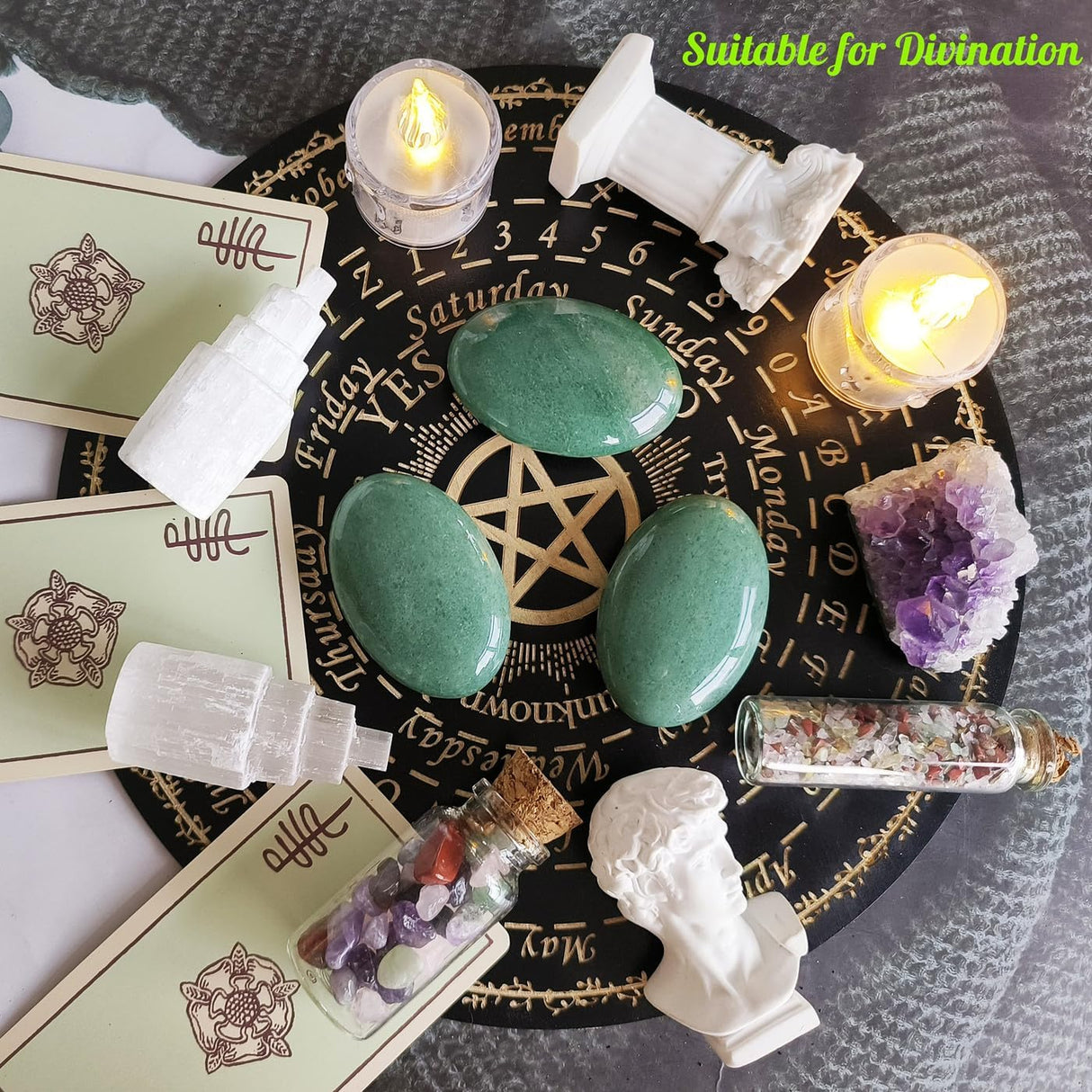 Cristales de aventurina verde de 2.4 pulgadas, cristales