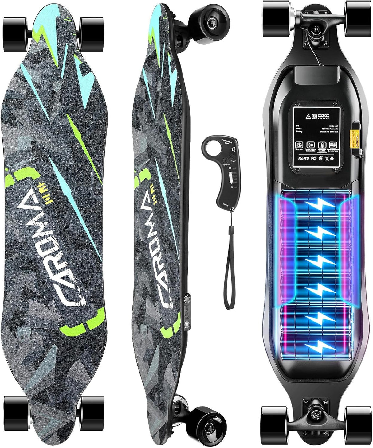 Skateboard eléctrico 350W-1200W, 12.4-28 MPH, 11-16 millas