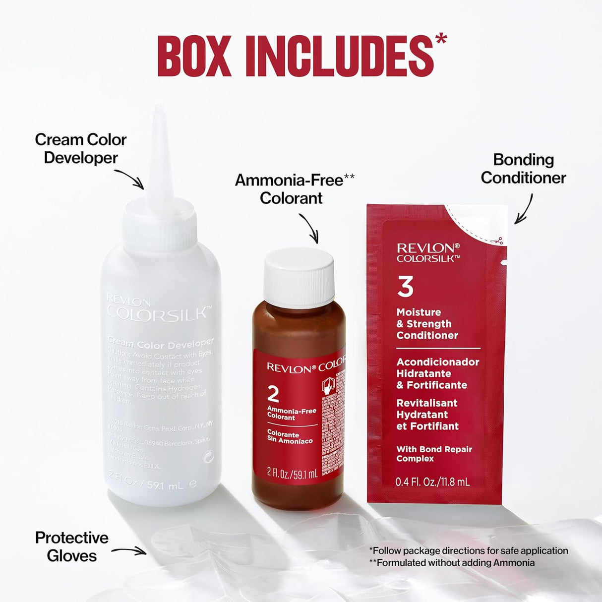 Tinte Permanente Revlon ColorSilk, Sin Amoniaco, Pack de 3