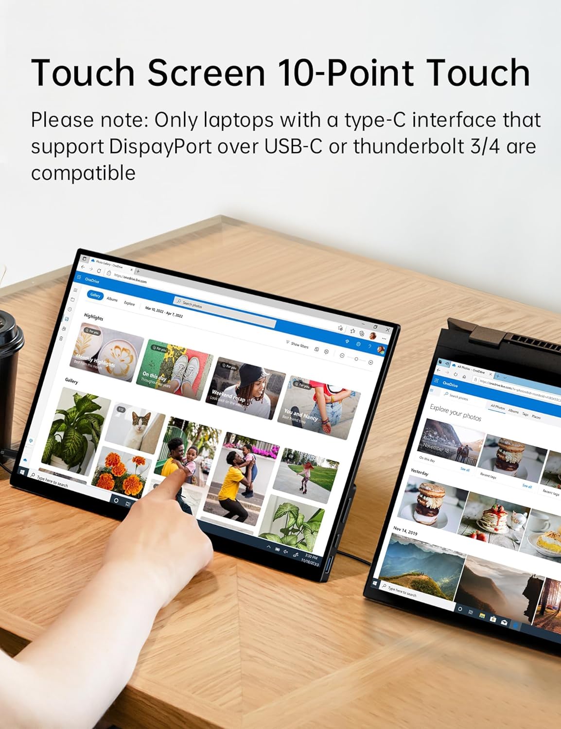 Monitor Portátil Táctil FHD 15.6 con Soporte y Altavoces