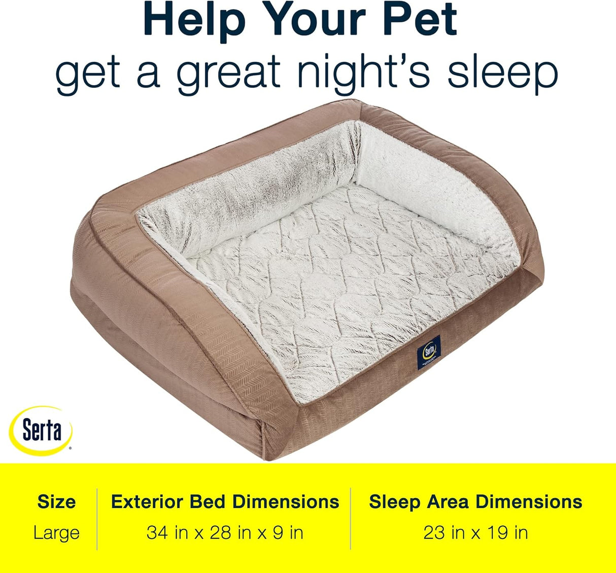 Cama para Perros Serta Orthopedic, Confortable y Reforzada, Grande