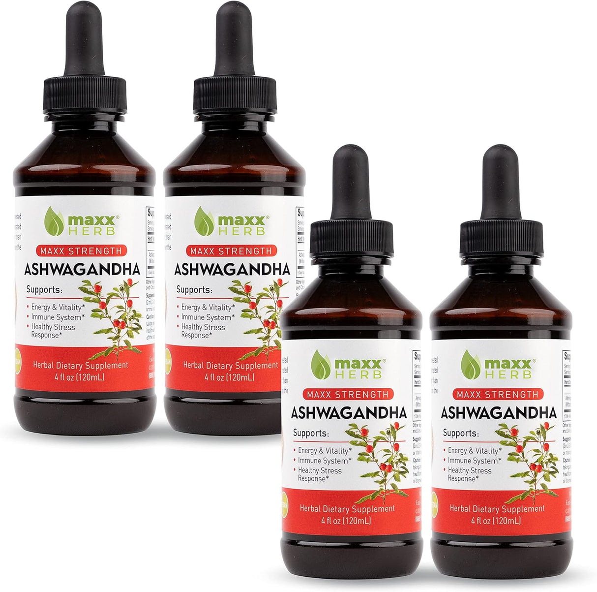 Extracto de Ashwagandha Maxx Herb - 4 Botellas 4 Oz