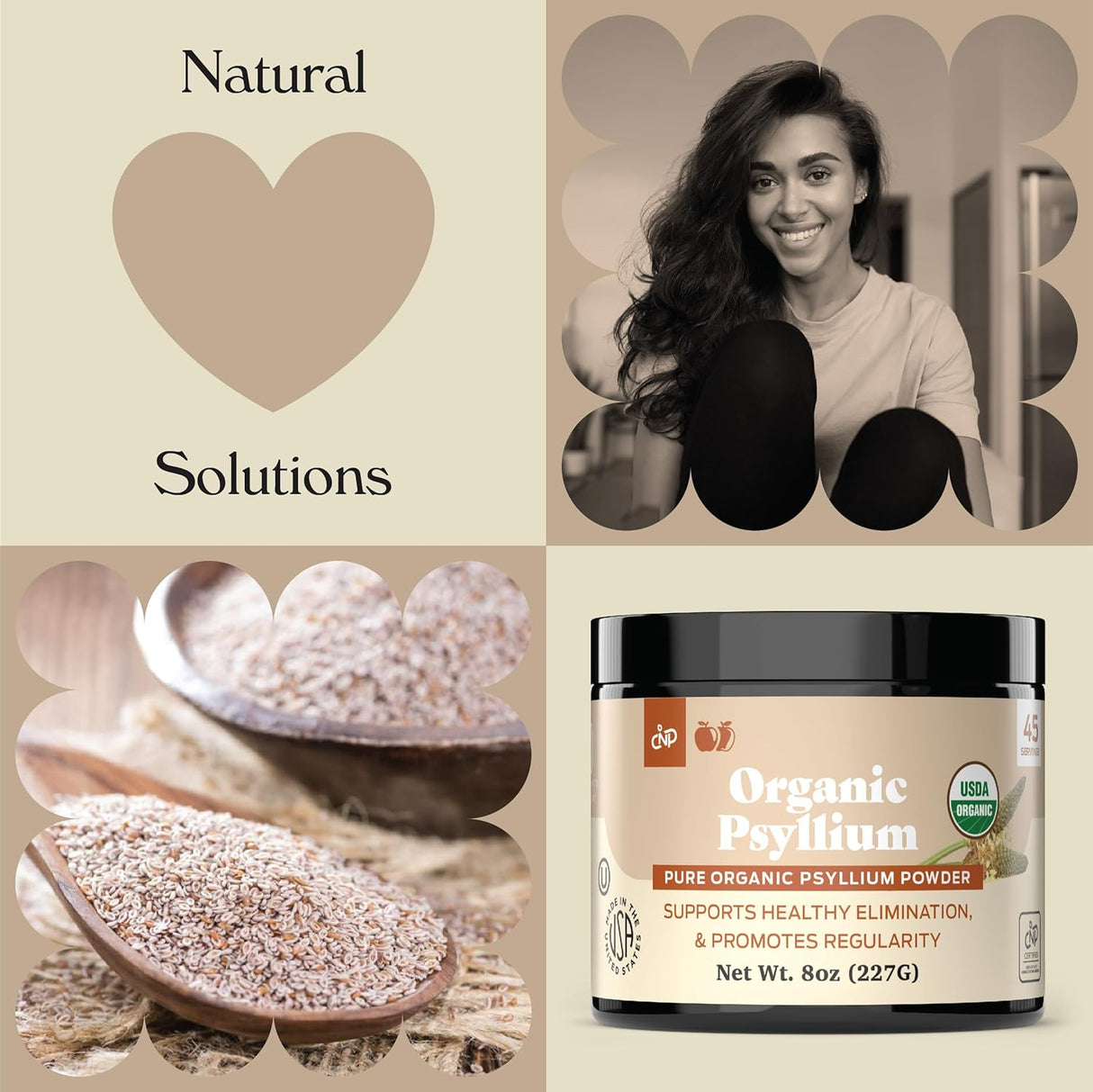 Polvo de Psyllium Orgánico - Suplemento de Fibra 10oz