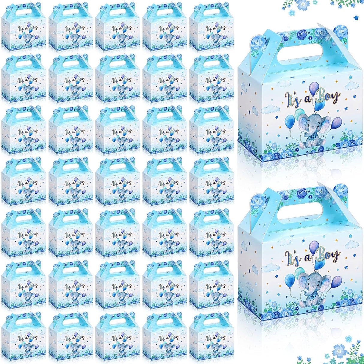 Cajas Temáticas de Elefante para Fiestas de Bebé y Revelación de Género